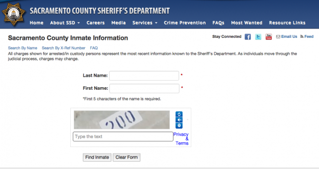 Sacramento County Inmate Information